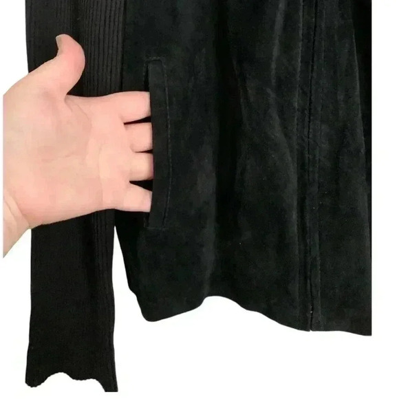 Vintage Co & Eddy Black Suede Knit Jacket Size 10 with Pockets - Picture 4 of 8